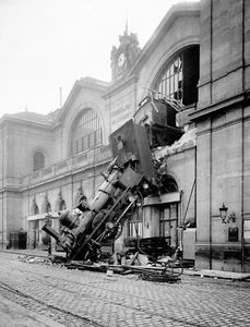 Train Wreck Montparnasse Station Paris France Photo Photograph Poster Art Print - Picture 1 of 2
