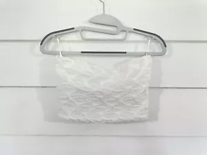 New Zara Women White Strapless Ribbed Crop Tube Top Basic size S B892A - Picture 1 of 7