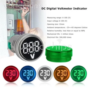 DC 6-100V Digitalanzeige Spannungsmesser Volttester 22MM Mini LED Voltmeter Neu - Bild 1 von 15