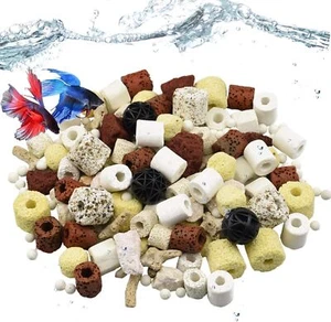 12 in 1 Aquarium Filter Media Bio Balls Ceramic Rings Set for Fish Tank US - Picture 1 of 7