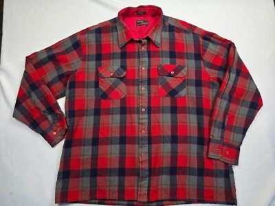 Camisa abotonada vintage a cuadros manga larga XL Anthonys roja/gris senderismo camping Foto 1 de 3