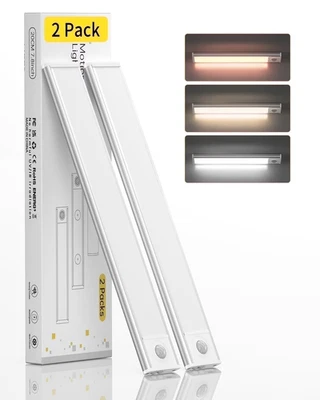 54 LED Motion Sensor Under Cabinet Lighting, Dimmable, 2 Pack - Image 1 of 4
