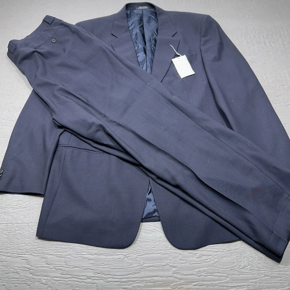 Traje Mani By Giorgio Armani Para Hombre 44 Largo Azul Lana Pecho Único 38X32 Plisado Foto 1 de 4