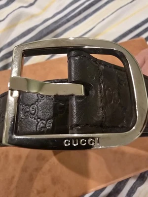 Cinturón de cuero Guccisima marrón chocolate para hombre hecho en Italia TALLA 40 venta al por menor $699 Foto 1 de 4