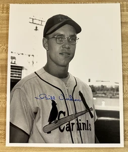 Bill Virdon foto autografata in bianco e nero 8 x 10 St Louis Cardinals baseball - Foto 1 di 2