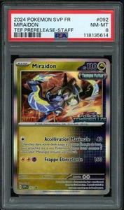 Carte Pokémon Miraidon STAFF Prerelease 092 PSA 8 Promo SV Français - Imagen 1 de 2
