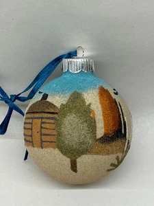 NATIVE AMERICAN NAVAJO SAND PAINTING BALL ORNAMENT   - Picture 1 of 3