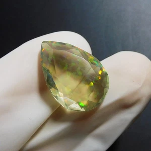 Beautiful Loose Gemstone Pear Cut CERTIFIED 10.25 Ct Natural Fire Opal - Picture 1 of 8