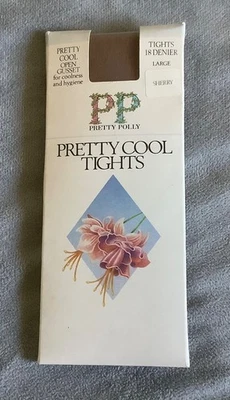 PRETTY POLLY - Medias Abiertas Refuerzo Bastante Geniales Talla Grande Color “Jerez” - Nuevas en Paquete Foto 1 de 4