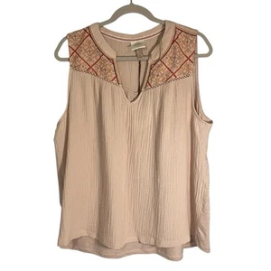 Camiseta sin mangas Knox Rose de gasa sin mangas rosa sorbete melón talla grande nueva con etiquetas - Imagen 1 de 11