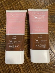 (2) Covergirl Clean Fresh Skin Milk Nourishing Foundation Sealed 640 Dark - Picture 1 of 1