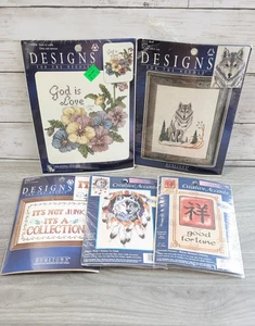 Designs für die Nadel Kreuzstich Lot 5 Sets Gott ist Liebe Wolf Glück - Bild 1 von 8