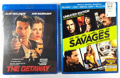The Getaway - Unrated (1994, New) / Bonus Blu-ray: Oliver Stone's Savages (Used) - Image 1 of 4