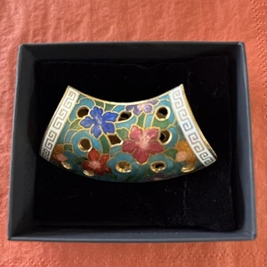 Großer Cloisonné Slide Anhänger zum Tragen an einer Halskette oder Omega Kette - Bild 1 von 2