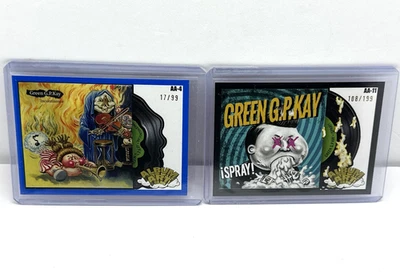 2024 Topps Garbage Pail Kids Green Day AA-4 Blue /99 AA-11 Black /199 GPK Albums - Image 1 of 4