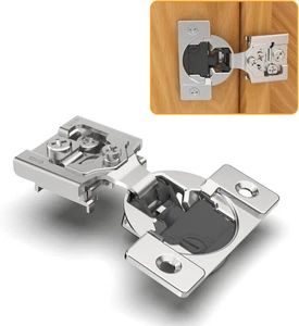 2 Pack 1/2" Overlay 4D Soft Close Concealed Hinges for Face Frame Door, Adjustab - Picture 1 of 7