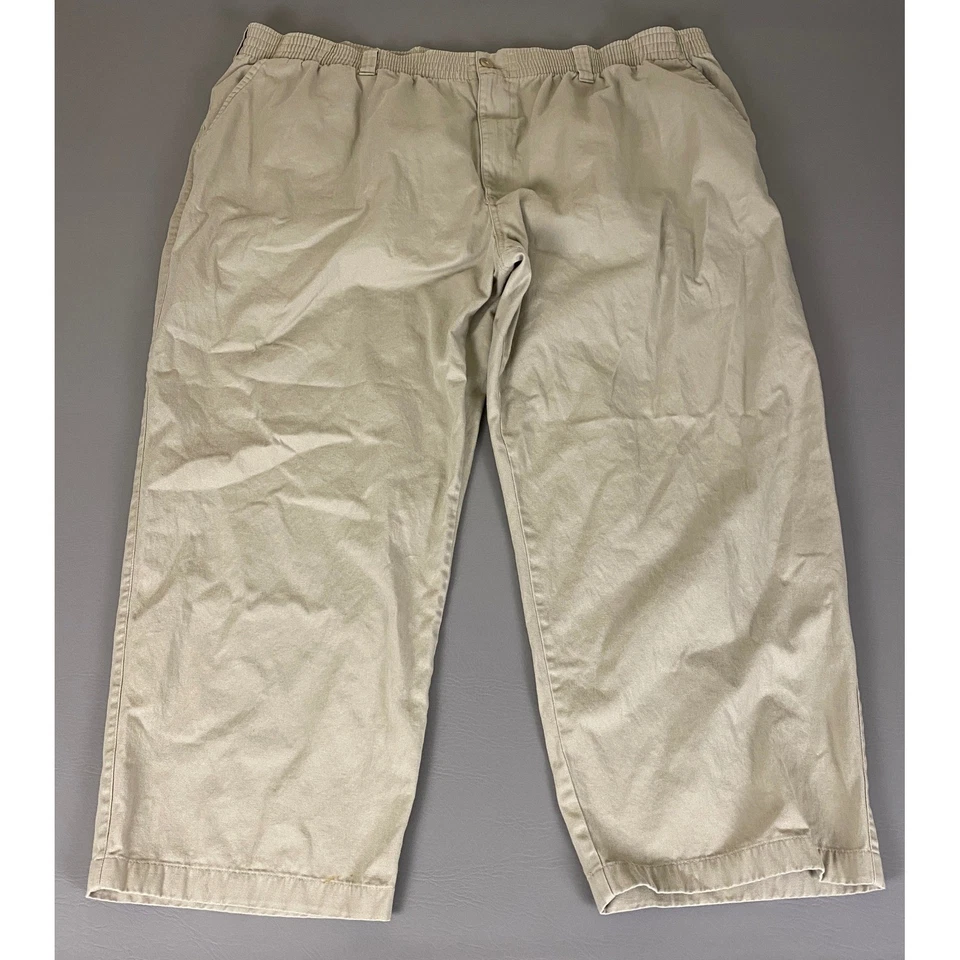 Harbor Bay мужской размер 3XL / 28 желтовато-коричневый хлопок смесь эластичный пояс укороченный брюки * недостаток - Изображение 1 из 4