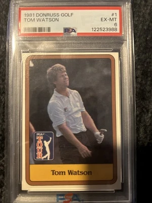 1981 Donruss Golf Tom Watson #1 PSA EX-MT 6 - Image 1 of 2