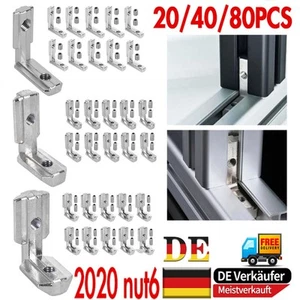 NUEVO 20-80 piezas ángulo interior ángulo exterior conector angular tuerca 6 2020 perfil de aluminio DHL - Imagen 1 de 16