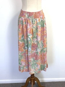 Suzanne Grae Womens Linen Skirt S Colourful Floral Elastic Waist Maxi Flowy Boho - Bild 1 von 10