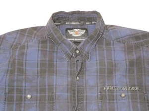Harley Davidson Herren Gr - 2XL Blau Kariert Kurzarm Button Down XXL - Bild 1 von 5