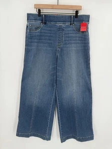 NEU Spanx Naht vorne weites Bein Pull-On Jeans Vintage indigoblau Damen 2X - Bild 1 von 8