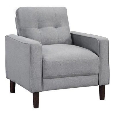 Bowen Upholstered Track Arm Tufted Accent Chair Grey - Image 1 of 4
