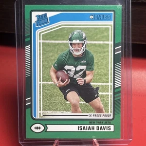 2024 Panini Donruss Isaiah Davis Green Press Proof Rate Rookie #386 Jets - Bild 1 von 1