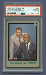 1991 MICHAEL JORDAN JULIUS ERVING PSA 8 NM-MT DR J TUFF STUFF JR LEGENDS #28 RZC - Picture 1 of 3