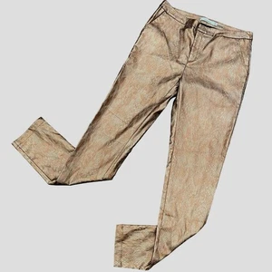 LUCY PARIS LEGGINGS bronzo metallizzato finta pelle di serpente TAGLIA SMALL pantaloni pull-on - Foto 1 di 9