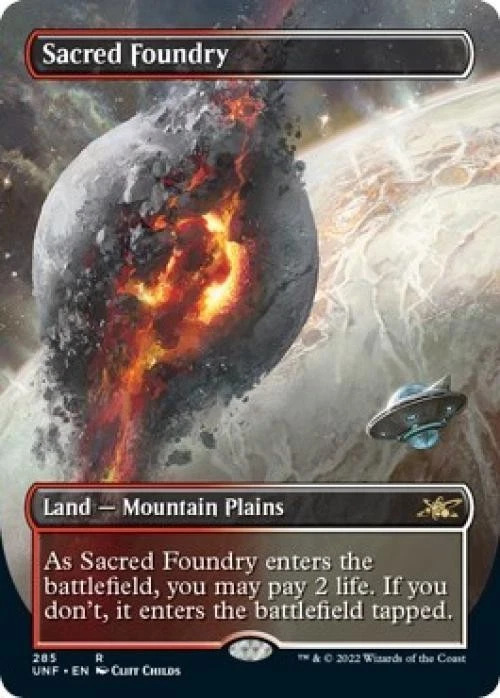 Sacred Foundry (Borderless) -Foil Light Play MTG Unfinity - Image 1 of 1