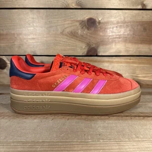 NEW Women’s Size 9 - Adidas Gazelle Bold “Red Lucid Fuchsia” Low Sneakers JH9665 - Picture 1 of 10
