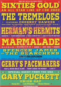 Herman's Hermits Barry Whitwam + 3  HAND SIGNED Flyer Autograph (B) - Foto 1 di 2