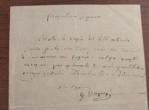 1860 AUTOGRAPH LETTER TUSCAN SCULPTOR GIOVANNI DUPRE' BORN IN SIENA - Picture 1 of 2