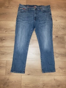 (40 x 30) Pantalones de mezclilla para hombre Tommy Hilfiger azules calce recto logotipo - Imagen 1 de 8