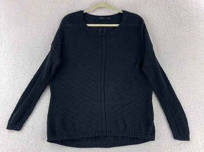 Женский свитер Prana Parker средний размер черный вязаный пуловер с длинным рукавом из органического хлопка - Изображение 1 из 4