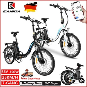 E Bike 20 Zoll 350W Klapprad Elektrofahrrad Shimano 7G E-Fahrrad Citybike-Pedele - Bild 1 von 21
