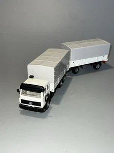 Camion Siku 3115 Mercedes Benz modello pubblicitario bianco raro modello manuale - Foto 1 di 5