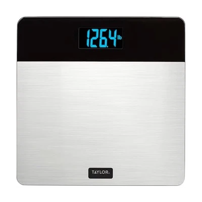Taylor Digital Bathroom Scale Black Stainless Steel Body Weight 400lb Capacity - Image 1 of 4