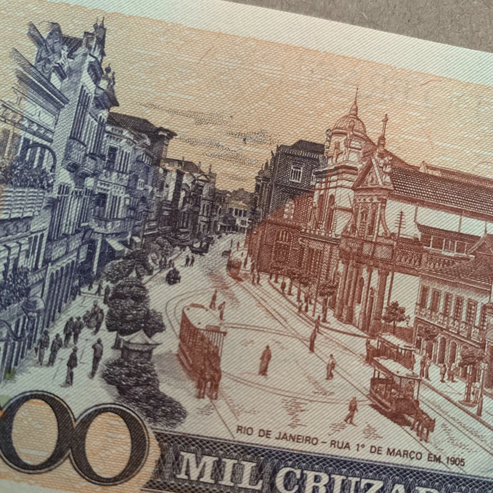 Brazil, 1 Cruzado Novo on 1000 Cruzados Banknote  (1989) Rio de Jenerio Currency - Image 1 of 4