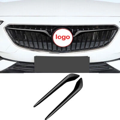 Para Buick Regal 2017-2020 Negro Brillante Parrilla Delantera Tiras Cubierta Borde 2 Piezas Foto 1 de 4