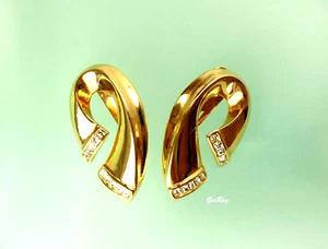 Ohrclips goldfarben Kristall Strass Vintage - Bild 1 von 7