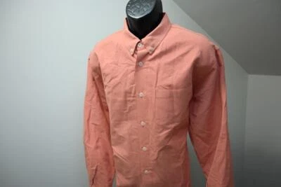 Camisa informal con botones de carbono 2 cobalto coral algodón seda lino para hombre talla XL Foto 1 de 4