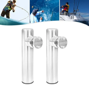 2X Edelstahl Bootsrutenhalter Angelrutenhalter Rutenhalter Für Reling (19-25mm) - Bild 1 von 18