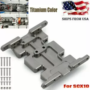 CNC Metal Transmission Center Skid Plate For Axial SCX10 1/10 RC Crawler Car #US - Picture 1 of 11