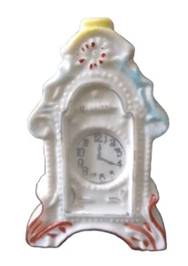 Vintage Puppenhaus Miniatur Keramik Standuhr Made in Japan Porzellan - Bild 1 von 11