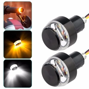 Luz de señal de giro enchufe de agarre de manillar de motocicleta LED mejorada universal de 2 piezas - Imagen 1 de 13