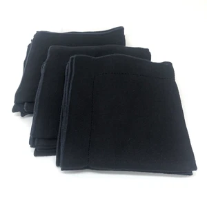 33 Linen Napkins Black: Matching Set Lot 16”x16” - Picture 1 of 5
