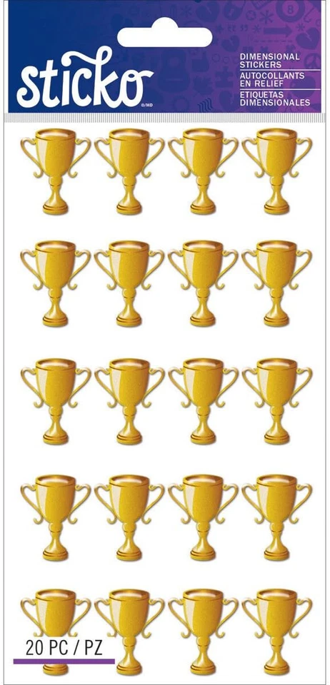 Pegatinas Sticko Trofeos 20 piezas Oro Foto 1 de 1