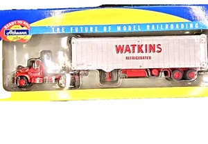 Tractor RTR HO Athearn Watkins Mack con remolque frigorífico de 40' diseño de camión semiconstruido - Imagen 1 de 7